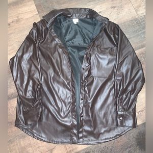 Brown leather jacket